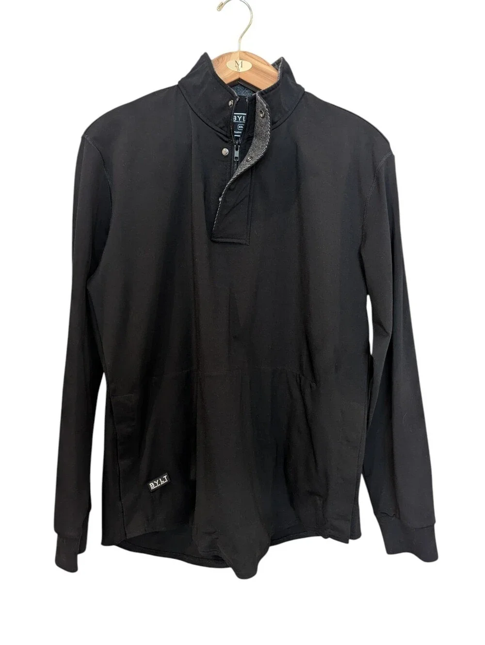 BYLT Premium Basics Elite + Fairway Black Quarter-Snap & Zip Pullover Size XXL